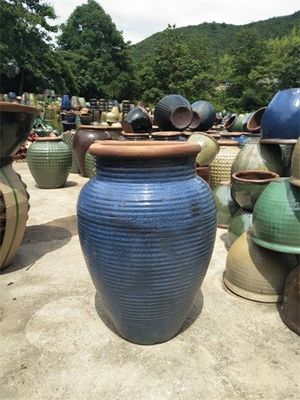 potes rústicos de la planta de jardín de los 51cmx78cm, potes rústicos grandes azules del jardín