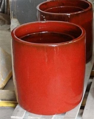 Al aire libre grande de las macetas de cerámica los 50x50cm redondas rojas