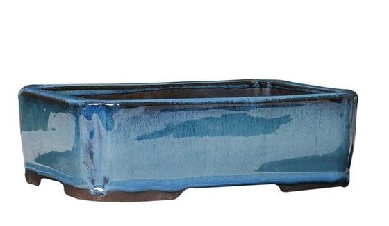 Potes esmaltados los 30.3cmx21.6cmx10.5cm de cerámica azules de los bonsais