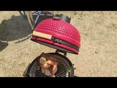 Parrilla urbana de Kamado del carbón de leña de la bisagra especial esmalte blanco Compleet los 57*65cm de 22 pulgadas