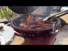 Parrilla de cerámica de Kamado del carbón de leña de la pizza bambú Sidetable 304 de la BARBACOA de 27 pulgadas