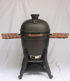 Grill de cerámica con vidrio de cuero de carbón Kamado 27 pulgadas BBQ