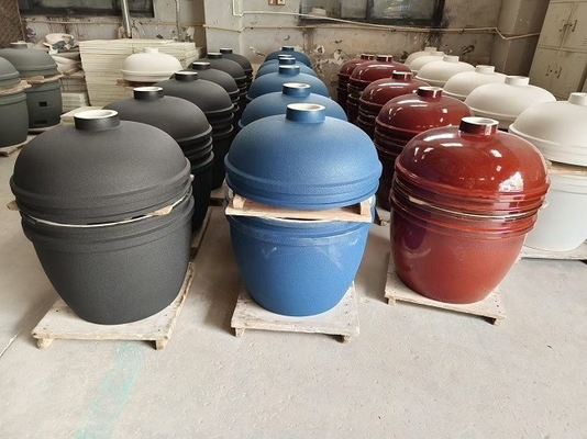 Burbuja azul con vidrio de carbón Kamado Grill 27 pulgadas BBQ
