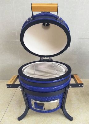 Artículos de cocina azul del carbón de leña BARBACOA de cerámica del SGS de 12,5 pulgadas pequeña
