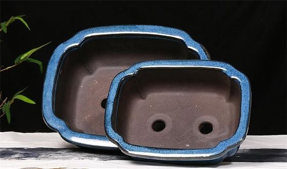 Potes interiores de cerámica esmaltados manuales de los bonsais los 24cmx19cmx8cm