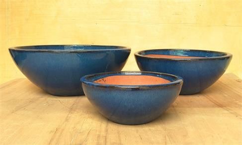 Potes de cerámica esmaltados azul interior del jardín de los 52cmx20cm